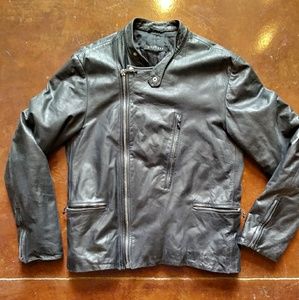 John Richmond vintage black leather biker jacket